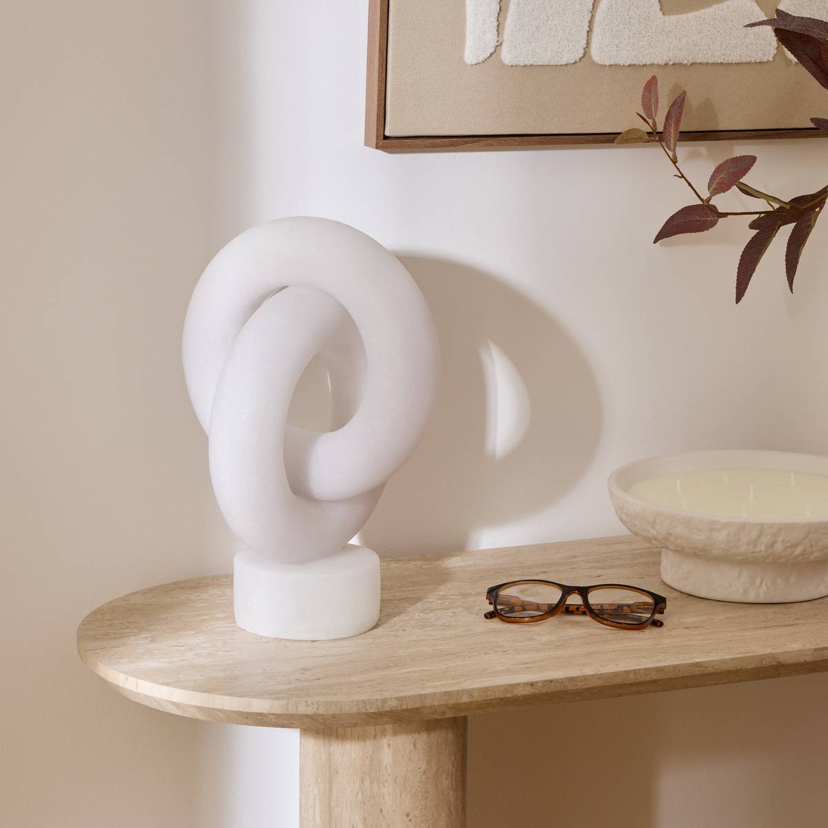 Déco à poser Louan H.30,5cm résine blanc