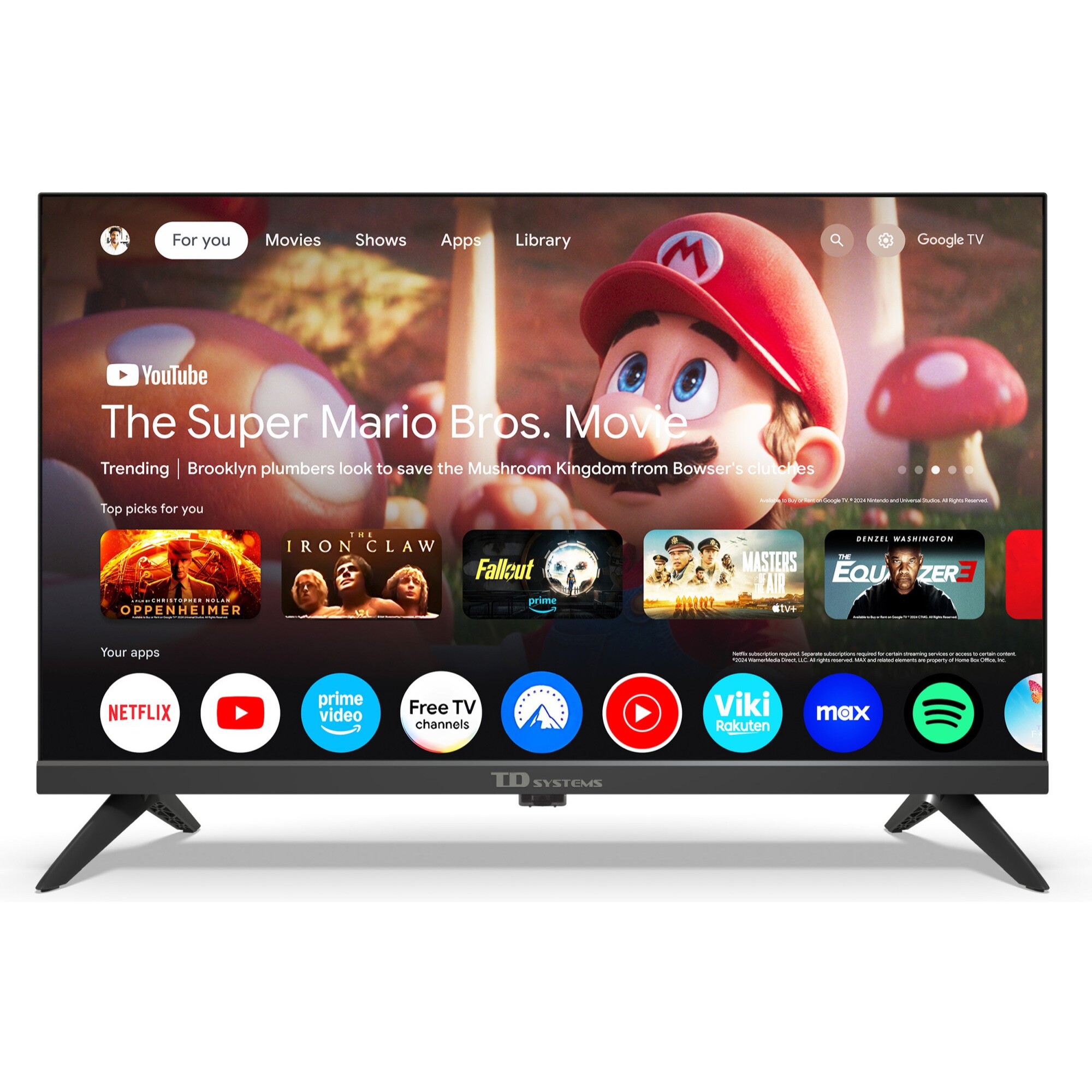 Smart TV 24 pulgadas HD Hey Google Official Assistant con control por voz. Televisor Android 14 - TD Systems M24K21GLE