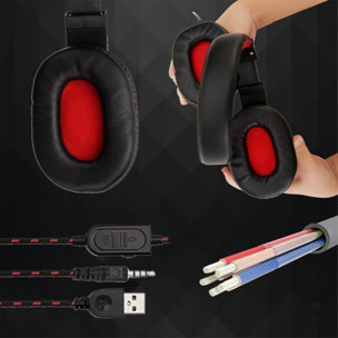 Headset SY733MV . Auriculares gaming con micro, conexión minijack para PC, portátil, PS4, Xbox One, móvil, tablet. Control de Volumen