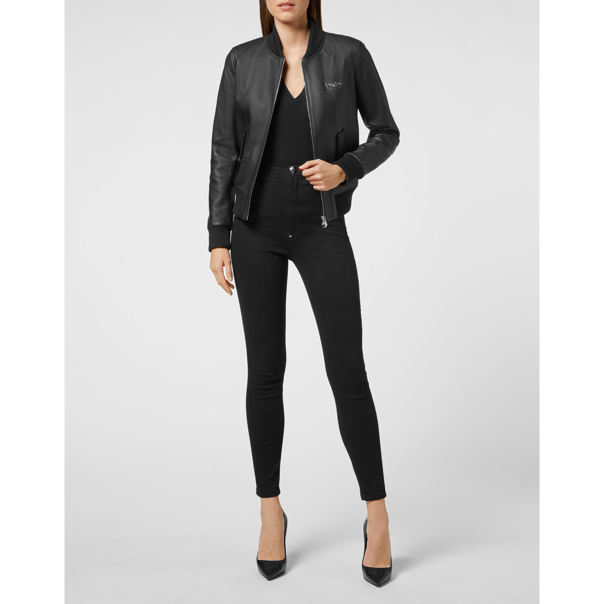 PHILIPP PLEIN Bomber de cuero