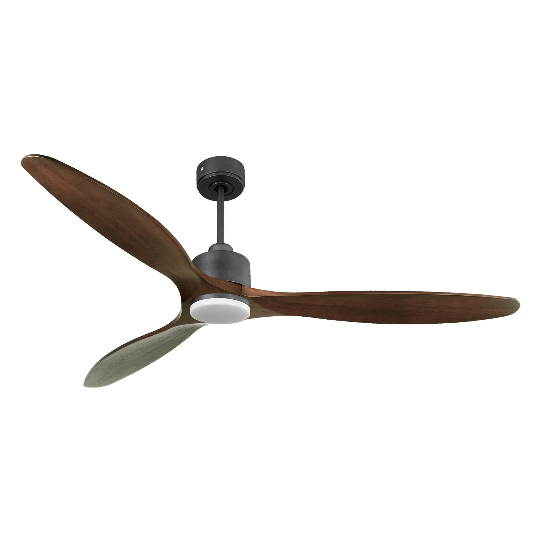 Ventilateur de plafond Réversible  Thermostat Dimmable Wifi Moteur à courant continu Toits en pente Télécommande Lumière à trois tons Hypersilence Mémoire