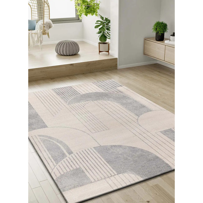 PORTO Alfombra geométrica en tonos beige y gris, varias medidas disponibles