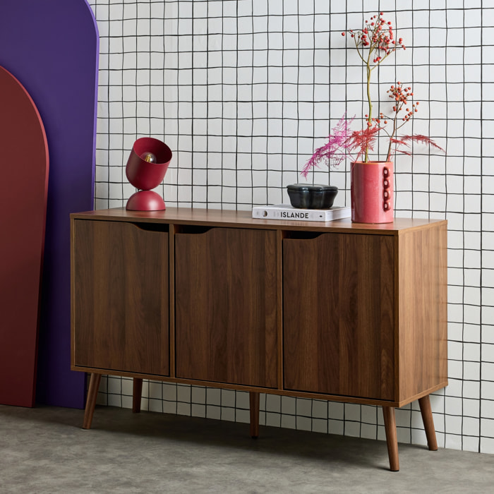 Buffet décor bois 3 portes 120cm NEPAL