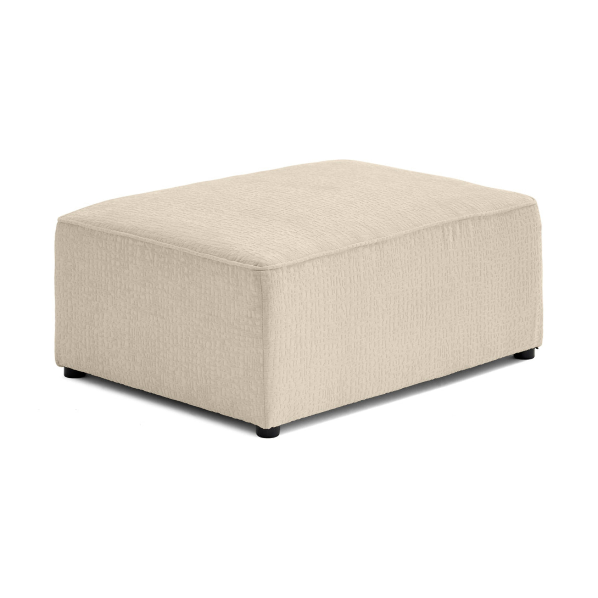 Topaze - pouf - en tissu velours relief - Beige