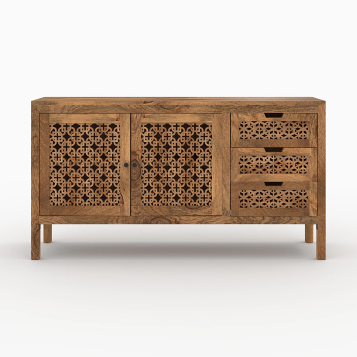 Buffet ajouré en bois de manguier - Jaya