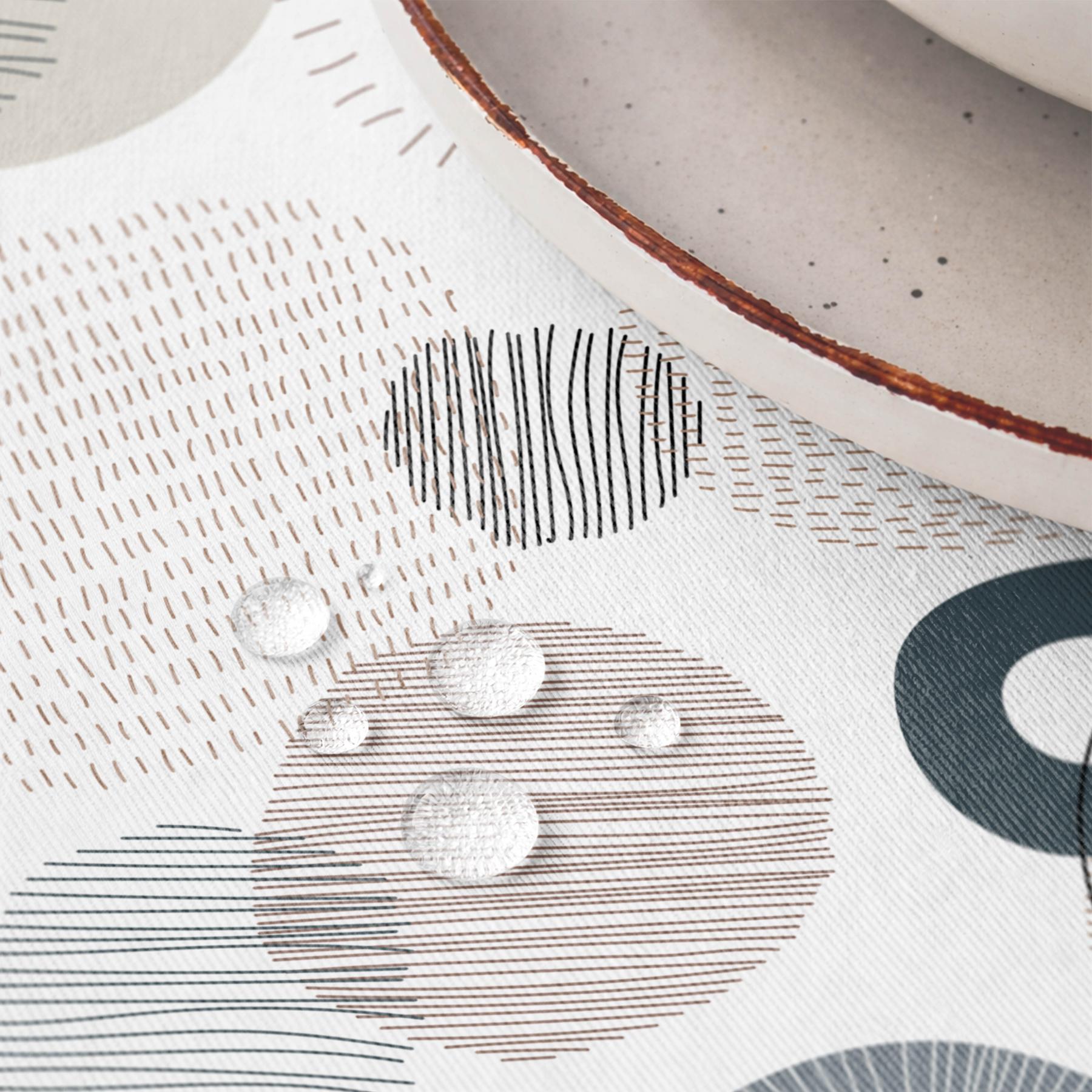 Nappe imprimée anti-tâches CALEB GRIS