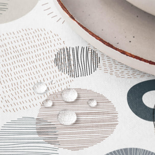 Nappe imprimée anti-tâches CALEB GRIS