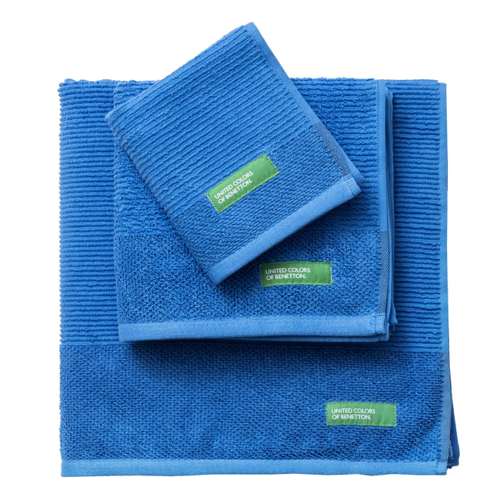 Set 3pcs toallas de baño azul benetton