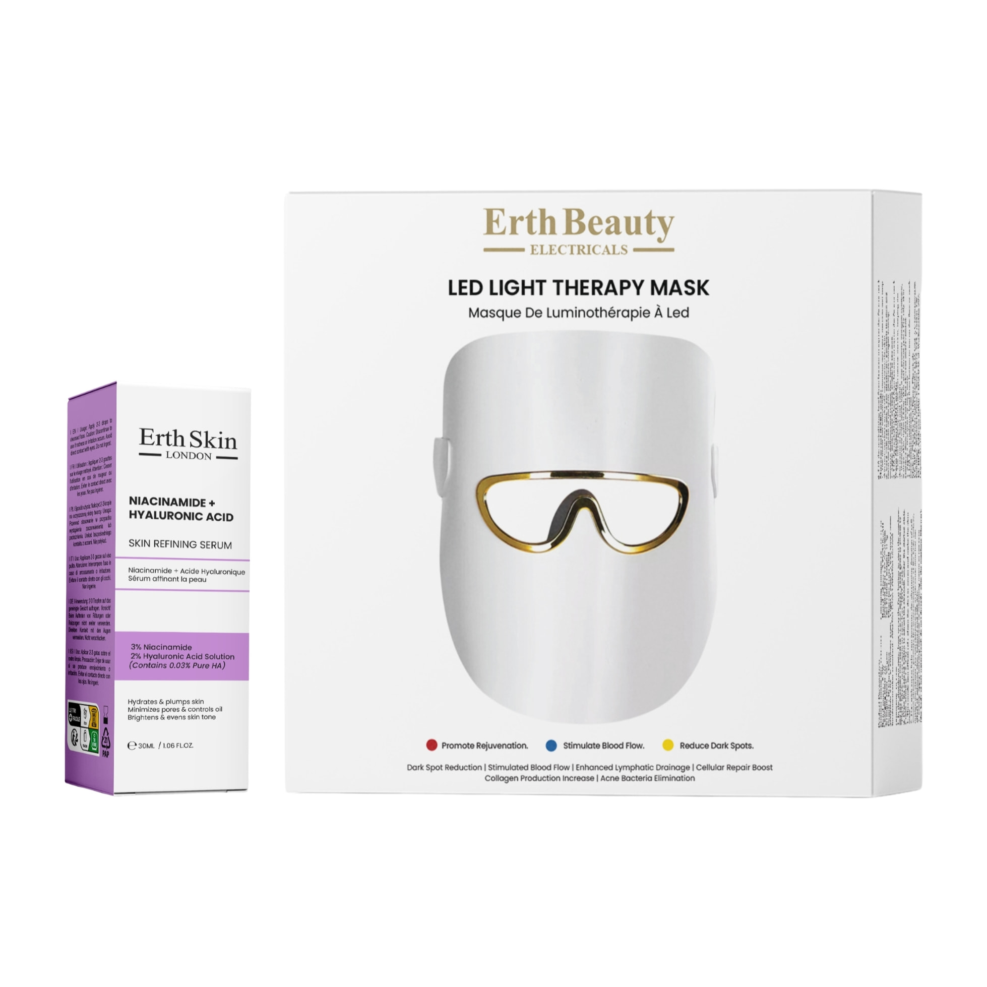 Mascarilla LED + Sérum Niacinamida 30 ml