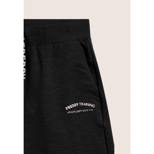 Pantaloni Corti con Spacchi Laterali in Tessuto Fiammato