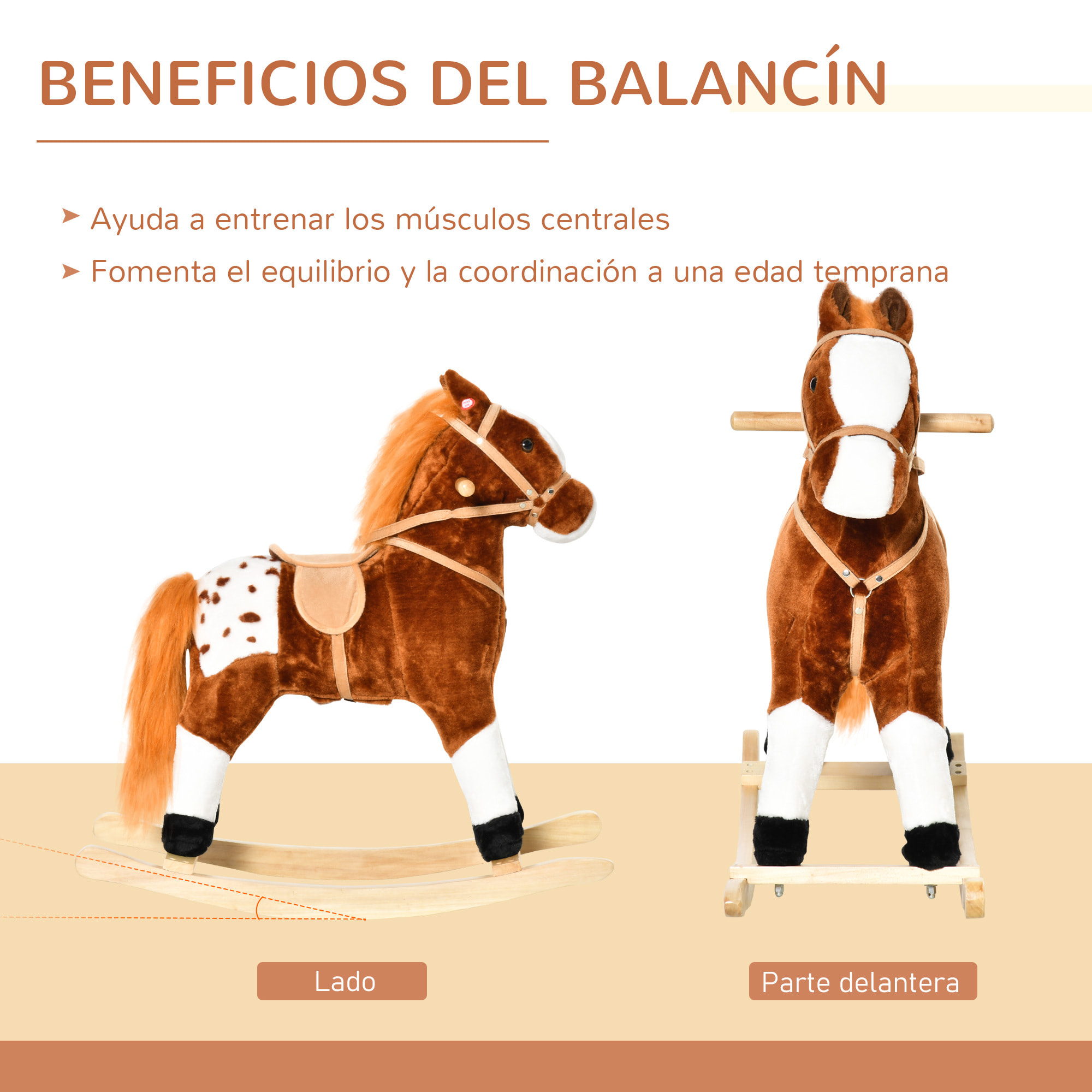 Caballito Balancín con Sonidos Marrón