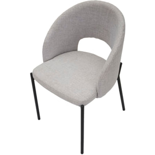 SEDIA HELSINKI GRIGIA SET 2 PZ CM 51X53X80