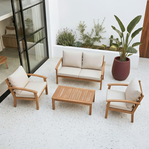Salon de jardin 4 places en acacia PHAN