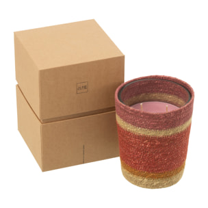 J-Line bougie parfumée Panier - Tender Rose - verre - bordeaux - medium - 55H