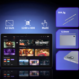 Tablet T30 PLUS 2.4G+5G WiFi 6. SO Android 14. Pantalla 10,95” 1280x800px. 6GB RAM + 6GB Virtual + 128GB. Doble cámara 5 + 13mpx.