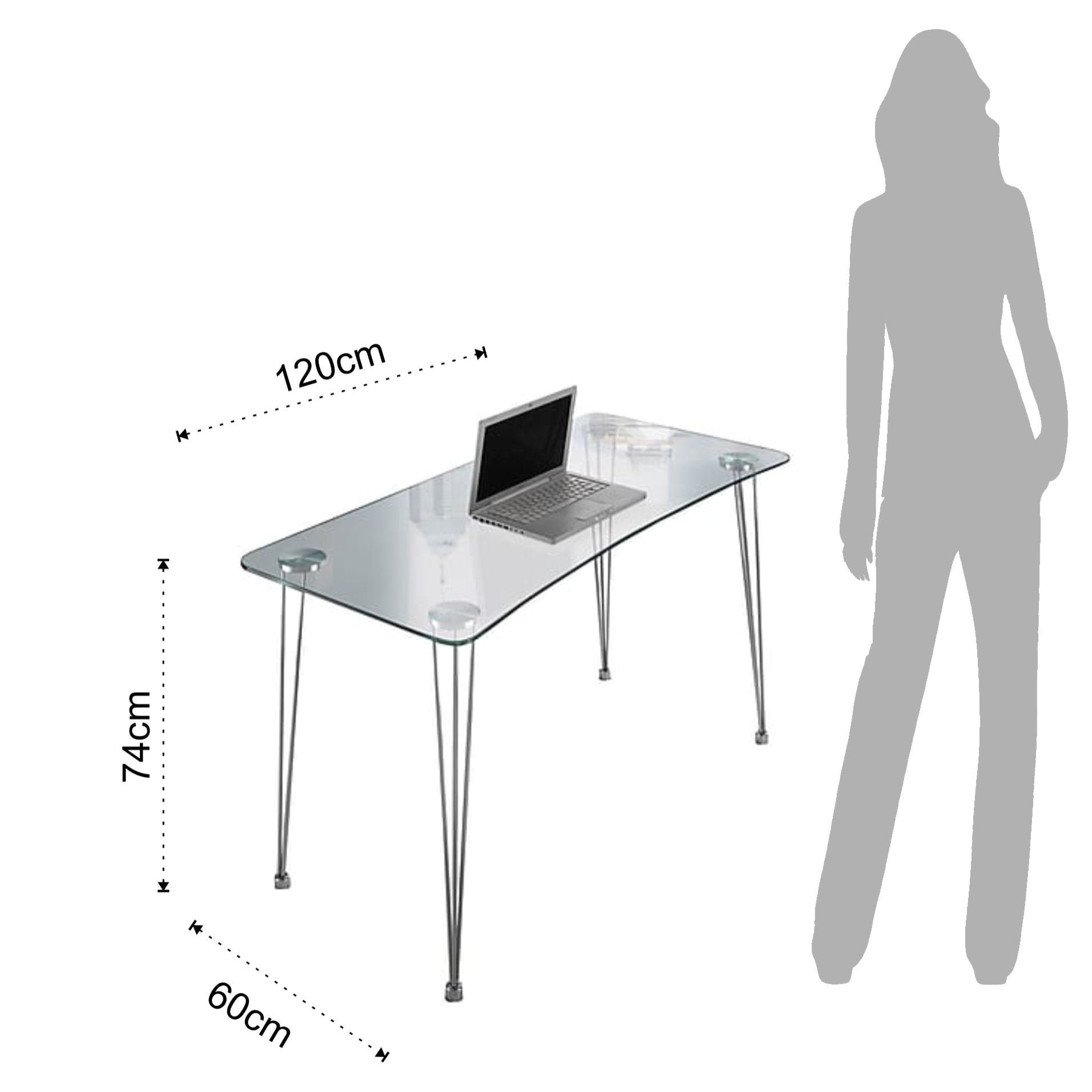 Tomasucci COMPUTER DESK "N.Y." Transparent