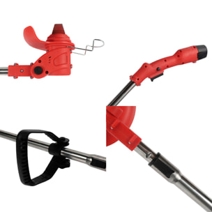 Decespugliatore con 10000rpm, 400W di potenza e 4500mAh. 2 altezze.