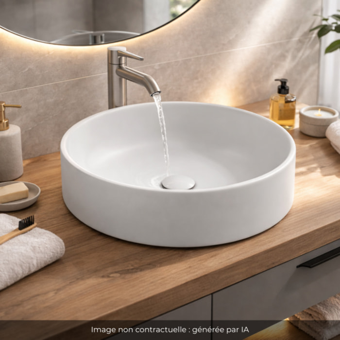 Vasque ronde à poser Vox satinée blanc