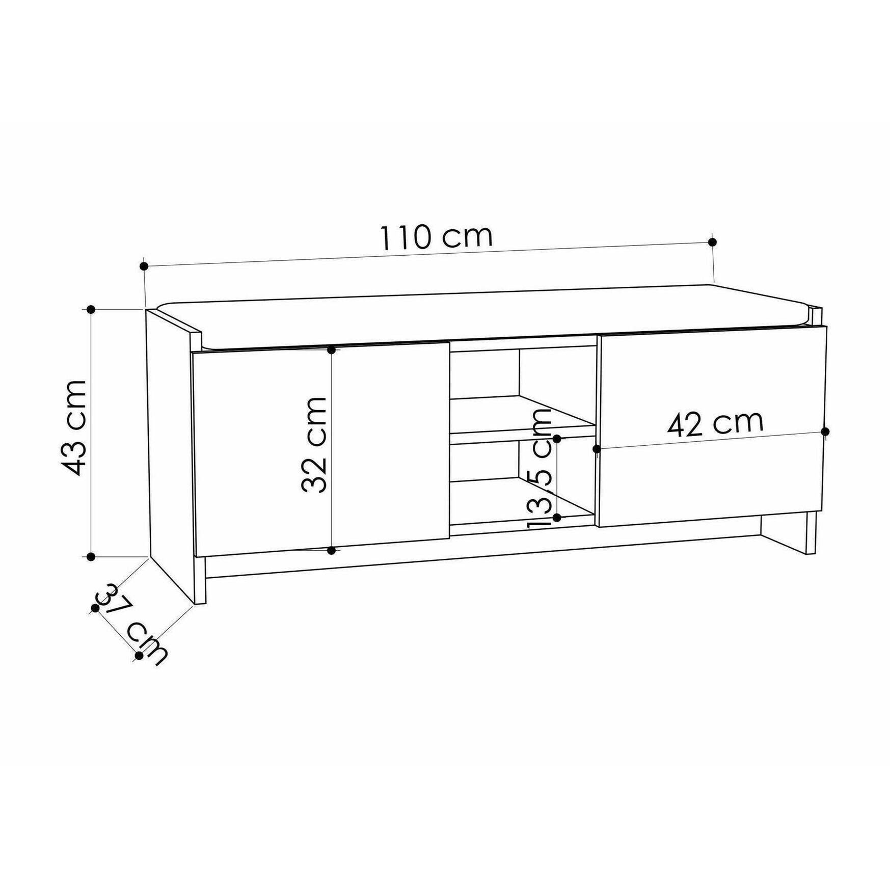 Scarpiera Dbarrec, Mobile portascarpe, Armadio da ingresso multiuso, Mobiletto per calzature, 110x37h43 cm, Bianco