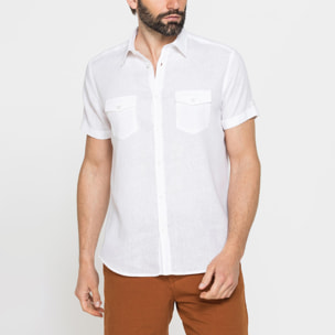 CAMICIA A MANICA CORTA IN TESSUTO DI LINO E LYOCELL