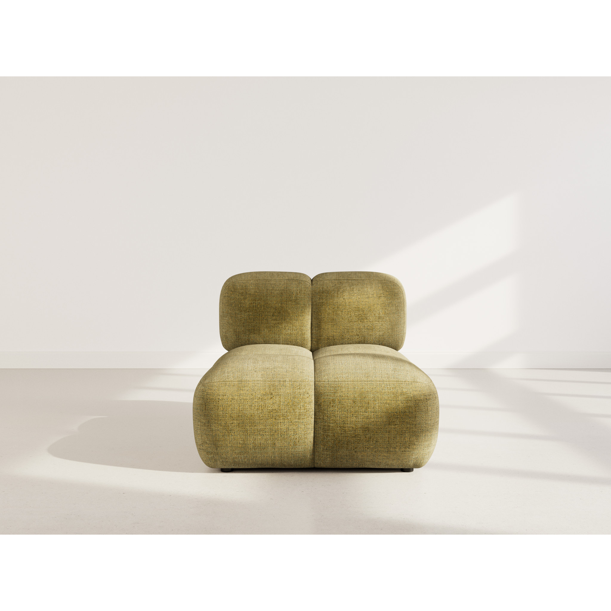 Grace - module d'assise en velours texturé - Vert Olive