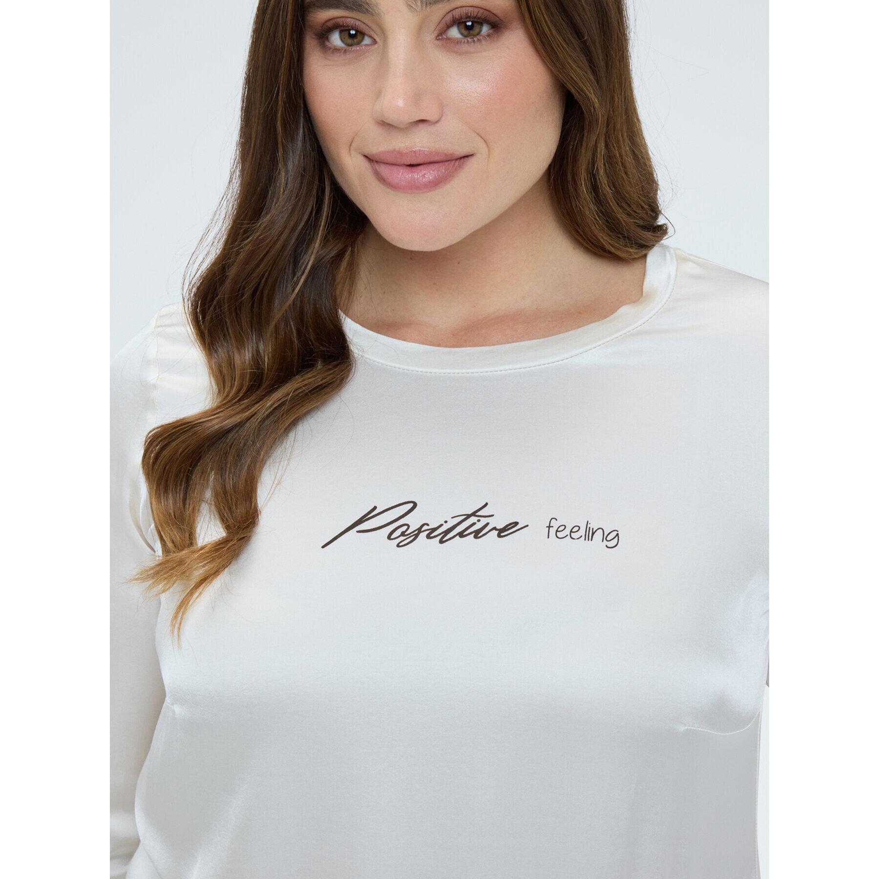 Fiorella Rubino - Blusa de raso Positive feeling - Blanco
