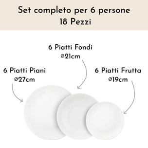 Set 6 piatti da frutta Ala in porcellana