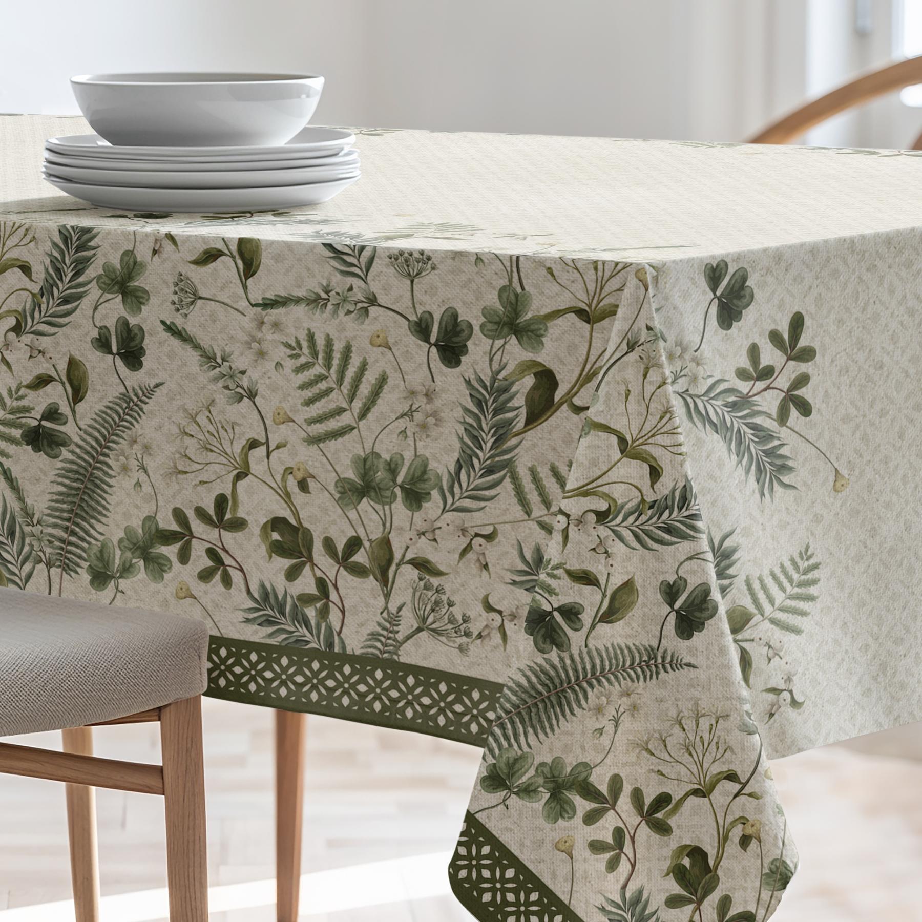 Nappe imprimée anti-tâches IMBIR VERT