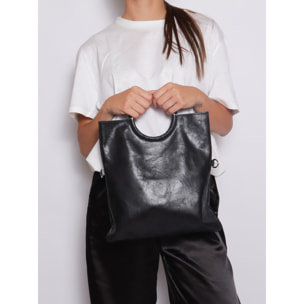 Borsa a mano da donna Made in Italy - Modello Velvet - 100% pelle scamosciata - 29.0 x 30.0 x 1.0 cm