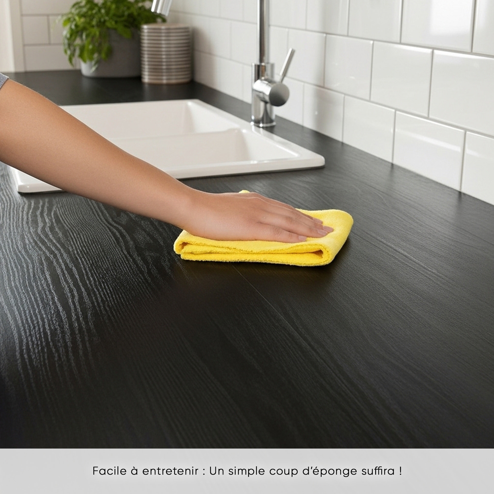 Rouleau adhésif protecteur effet bois noir au mètre - Autocollants Revêtement Adhésif Cuisine Meubles Salle de bain