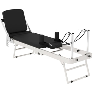 Machine reformer pilates pliable système hybride 4 ressorts acier blanc