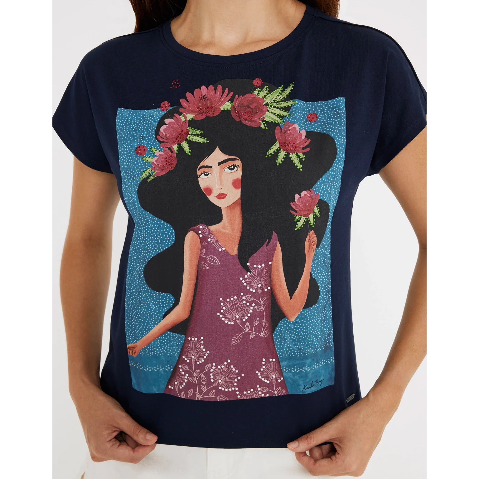 Camiseta Manga Corta Azul Marino- Pelzoflor