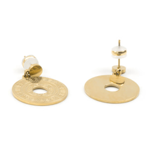 Pendientes acabados en oro amarillo de 18K
