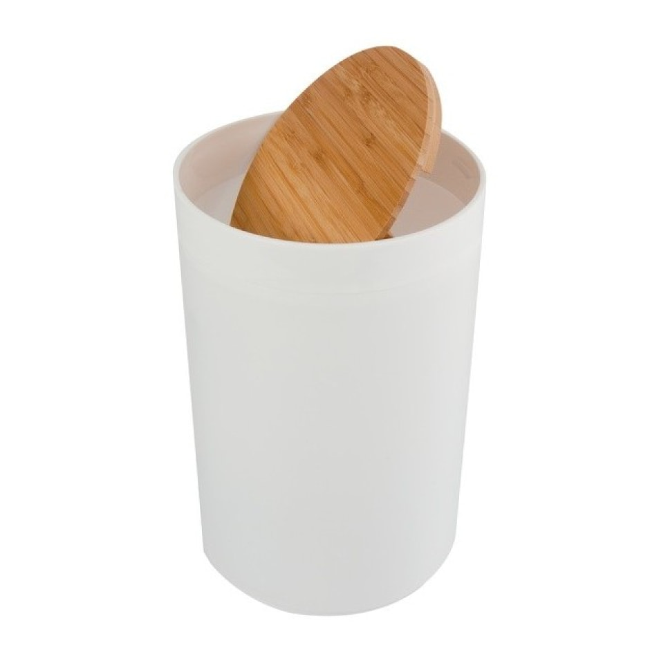 MSV Poubelle PP & Bambou OSLO 5L Blanc