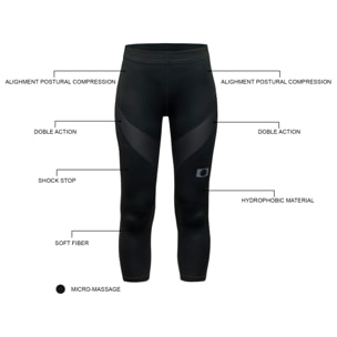 PANTALÓN CAPRI RUNNING DE COMPRESIÓN MUJER BLUEBALL EN NEGRO