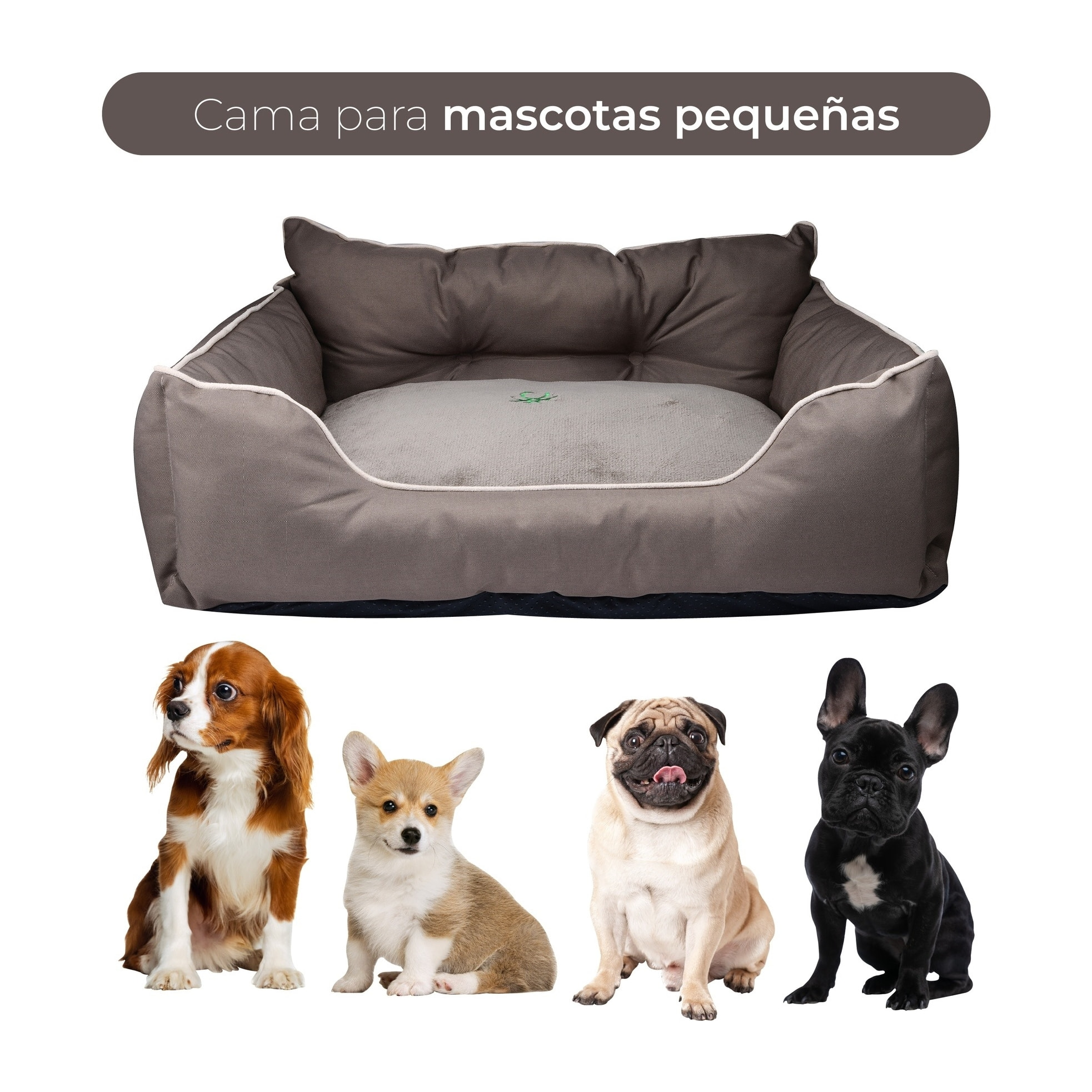 Cama para mascota con funda extraíble de Benetton color marrón