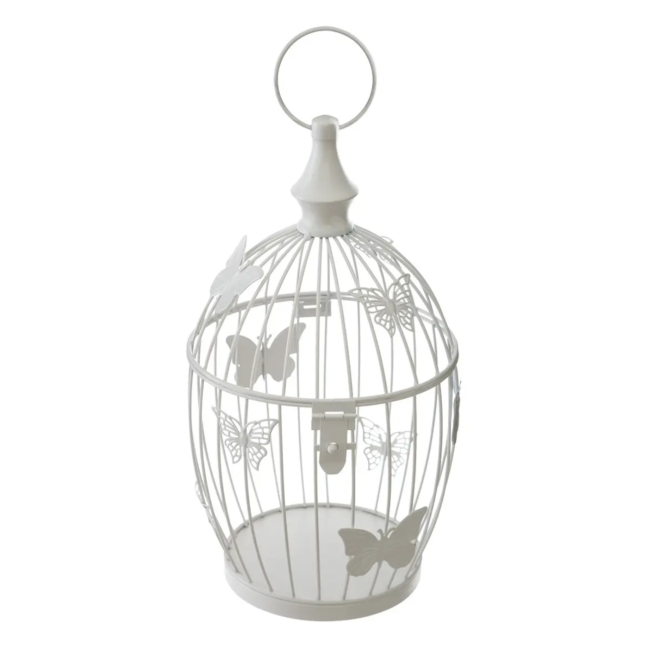 Set de 2 cages "Yanna" en métal blanc D17/23,5cm