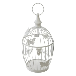 Set de 2 cages "Yanna" en métal blanc D17/23,5cm