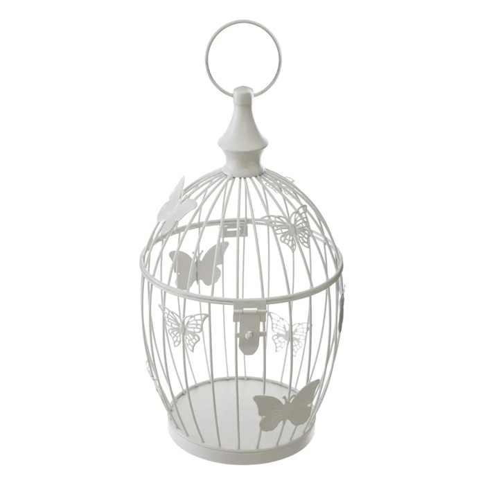 Set de 2 cages "Yanna" en métal blanc D17/23,5cm