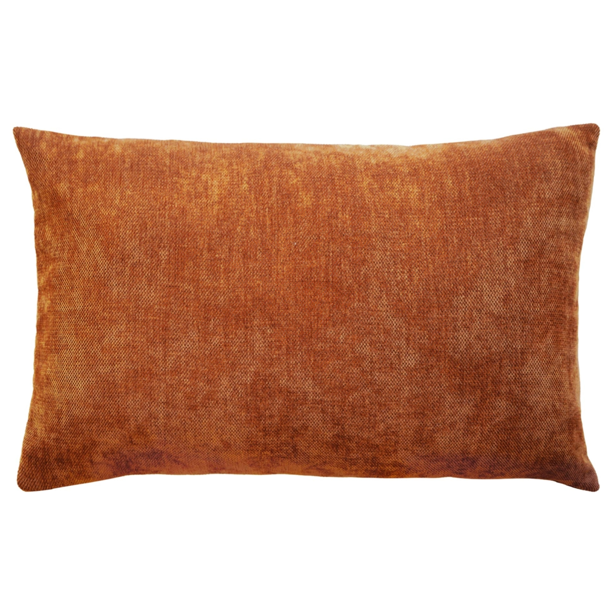 Coussin décoratif rectangulaire déhoussable en velours chenille - Orange
