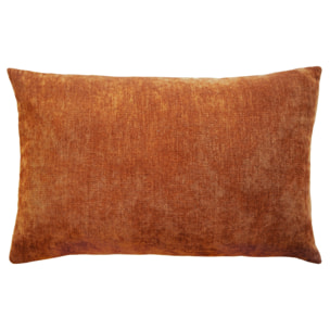 Coussin décoratif rectangulaire déhoussable en velours chenille - Orange