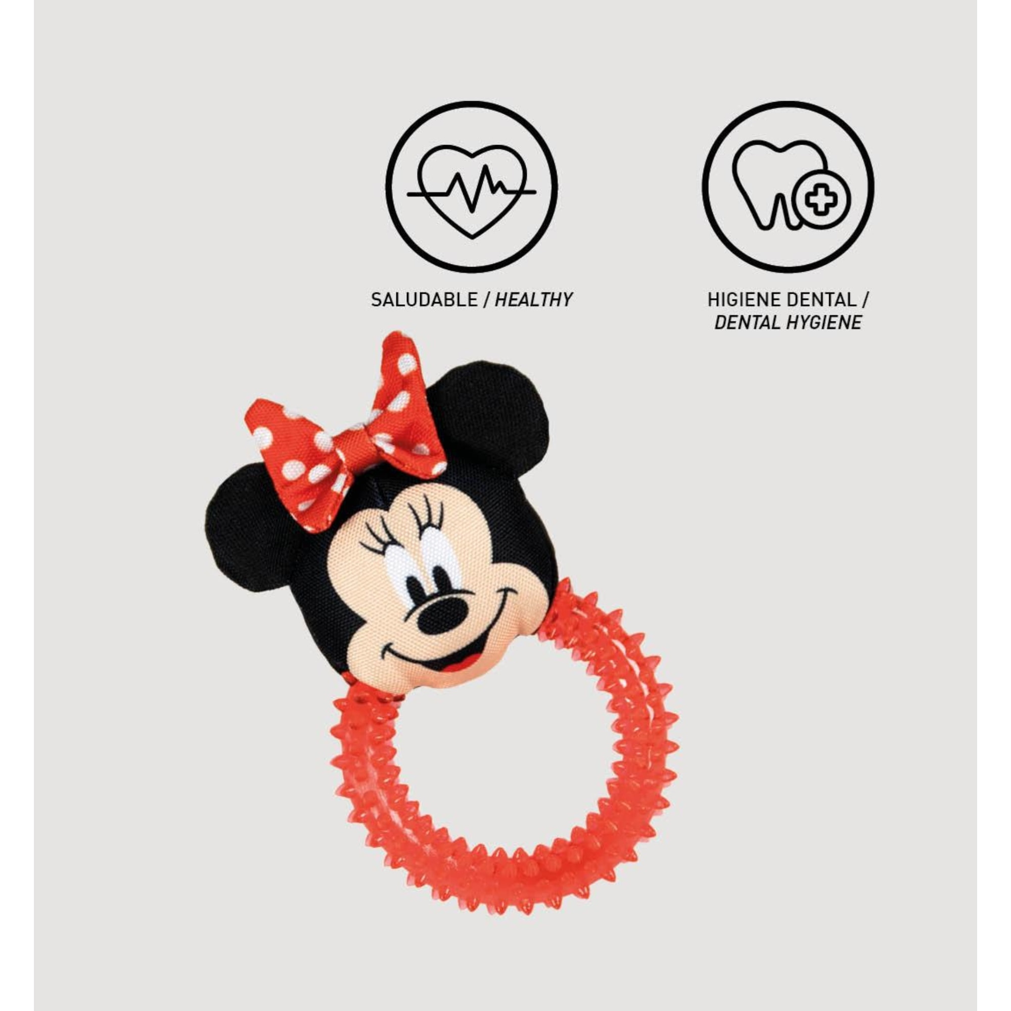 Aro mordedor tpr para perros diseño minnie