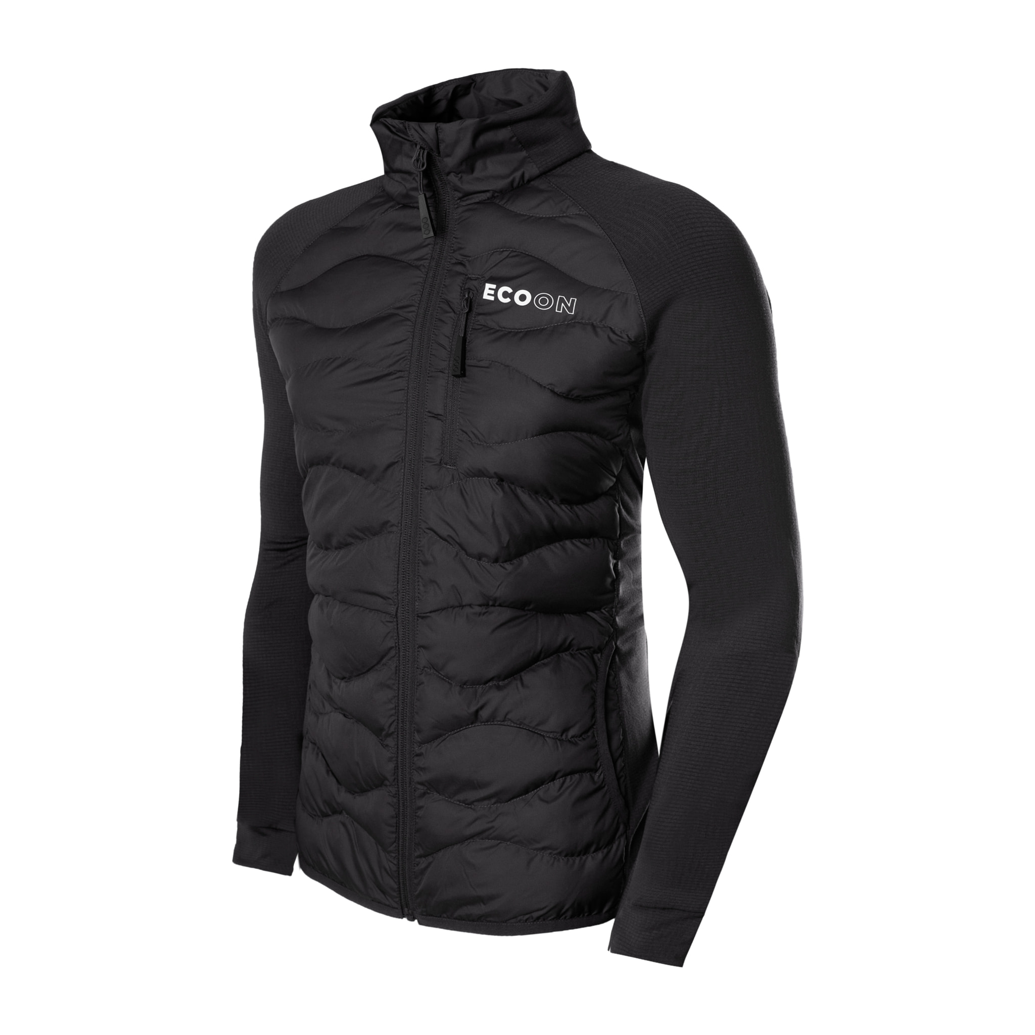 Chaqueta para hombre ECOON ECOActive Hybrid Insulated Jacket - Negro con marca en blanco