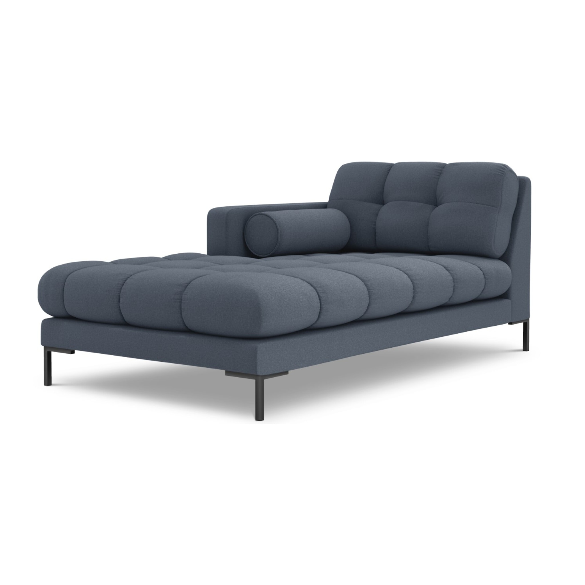 Méridienne gauche "Bali" en tissu structurel bleu foncé