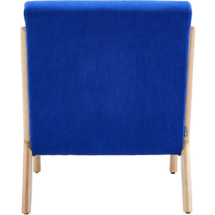 Fauteuil en bois et velours côtelé - LANNA