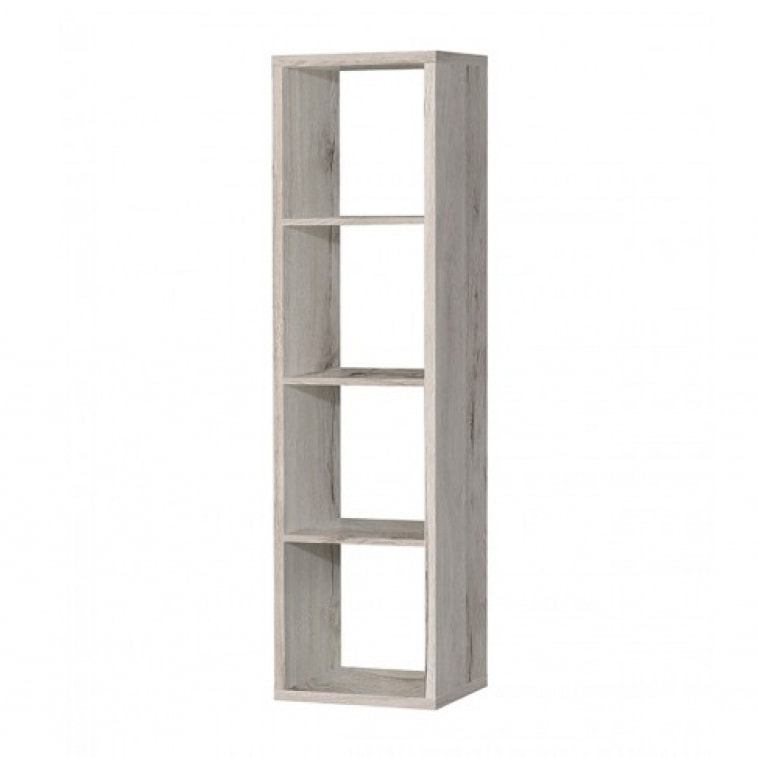 Etagère colonne 4 casiers décor en bois H.142 cm - 6 coloris - MAURO