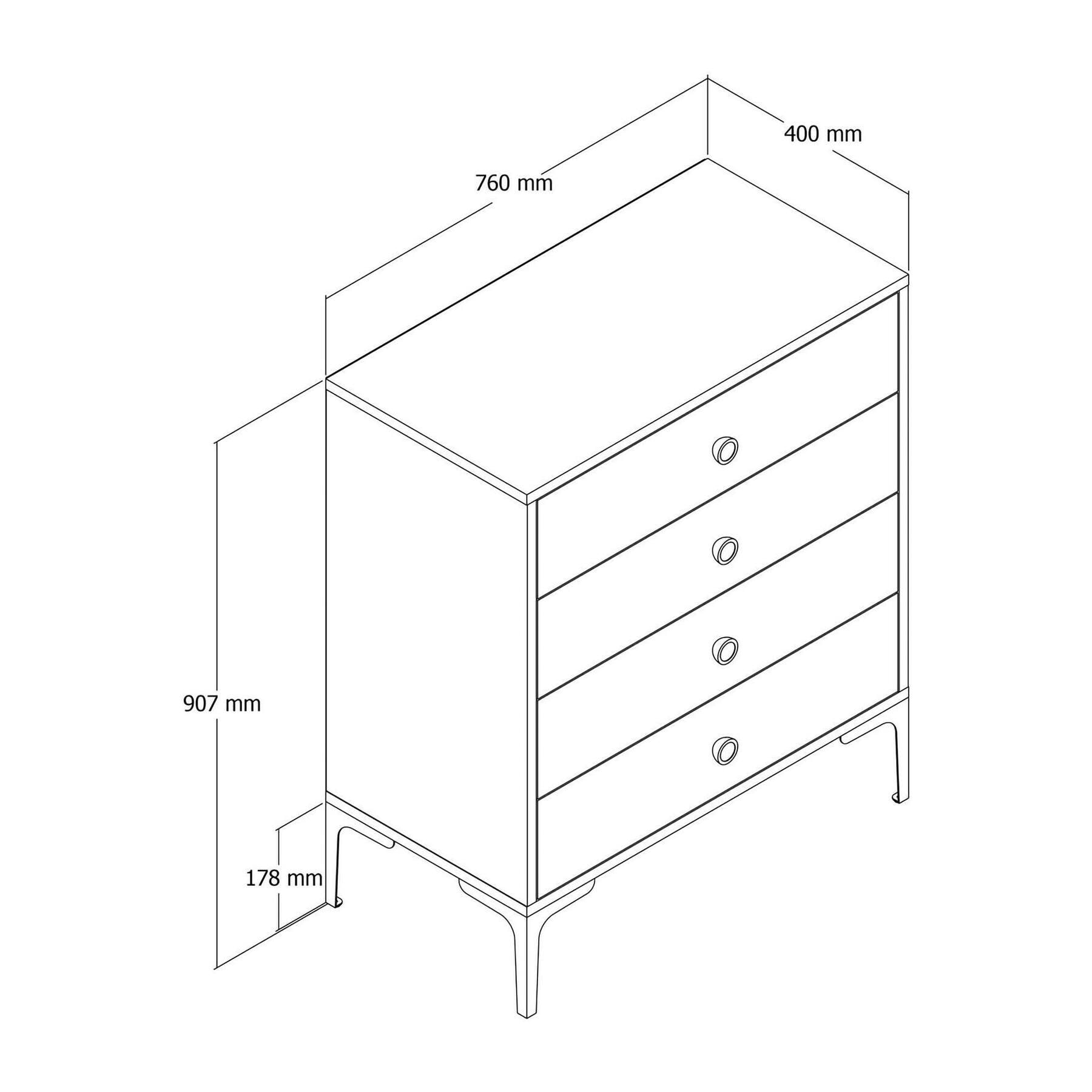 Cassettiera Daceitun, Settimino multiuso, Comò camera da letto, Mobile con cassetti, 76x40h91 cm, Noce e Bianco Marmo