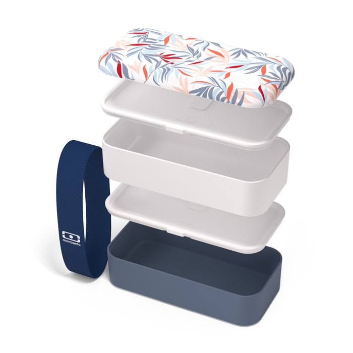 Set repas lunch box 2 étages 1L graphic Rainforest + accessoires