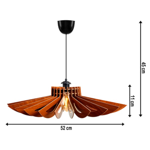 Lámpara de techo 45 cm. nogal, tipo E 27 Max 45 - 60 W