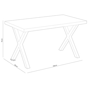 Mesa de comedor X-Loft 160 Roble boreal - Blanco